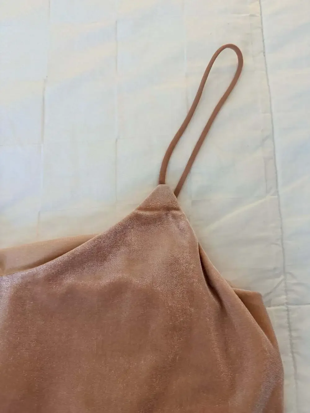 H&M Velvet Cami Tank Top Blush Pink Size Small Y2K Minimalist - Picture 9 of 9